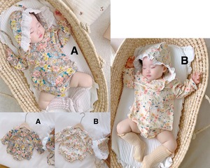 ロンパース 花柄 長袖 春 夏 秋 帽子付き ボンケット 韓国子供服 ベビー服 襟付き 赤ちゃん 新生児 女の子 人気 おすすめ かわいい 可愛い おしゃれ オシャレ プレゼント 贈り物 ギフト 出産祝い ベビーシャワー 誕生日 バースデー 60 70 80 90 0歳 1歳