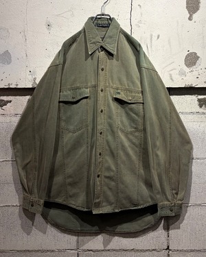 【Caka otto】Beautiful Fade Vintage Loose L/S Cotton Shirt