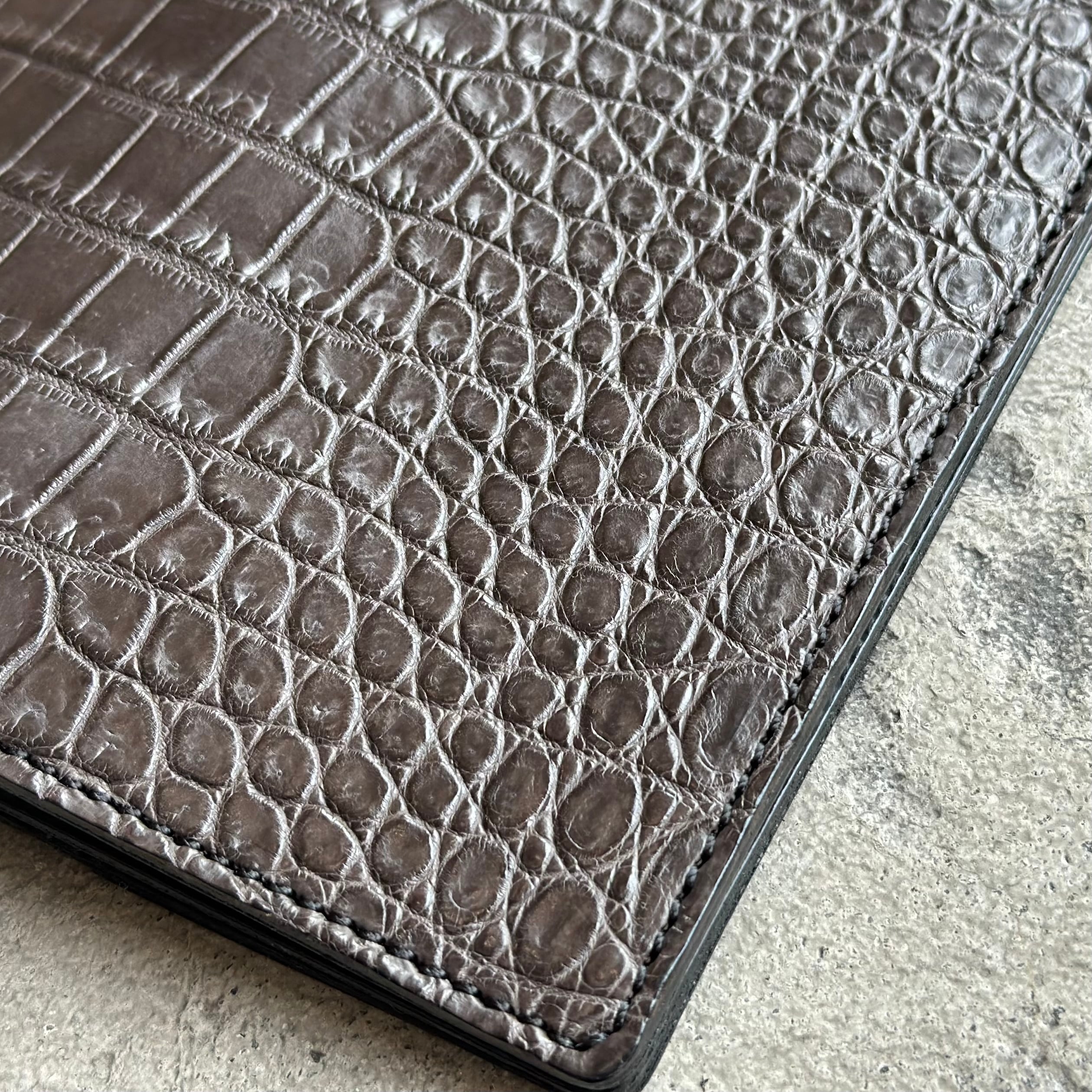 限定商品】ウォレット スタンダード クロコダイル(チャコール