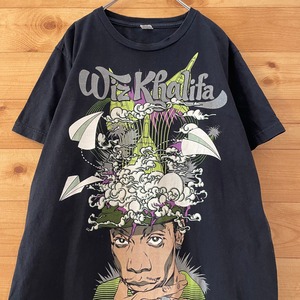 【optima】メキシコ製 ウィズカリファ Wiz Khalifa ビッグプリント ラップTシャツ hiphop 音楽t Mサイズ US古着 アメリカ古着