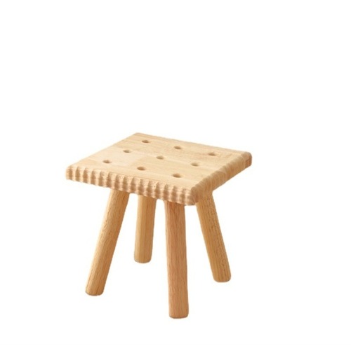 クッキー スツール 無垢材 木製 子供用 キッズチェア ビスケット デザイン 創作 SNS映え インスタ映え 現代風 玄関 靴替え 幼稚園 家庭用 丸型 角型 可愛い おしゃれ ナチュラル 天然木 インテリア