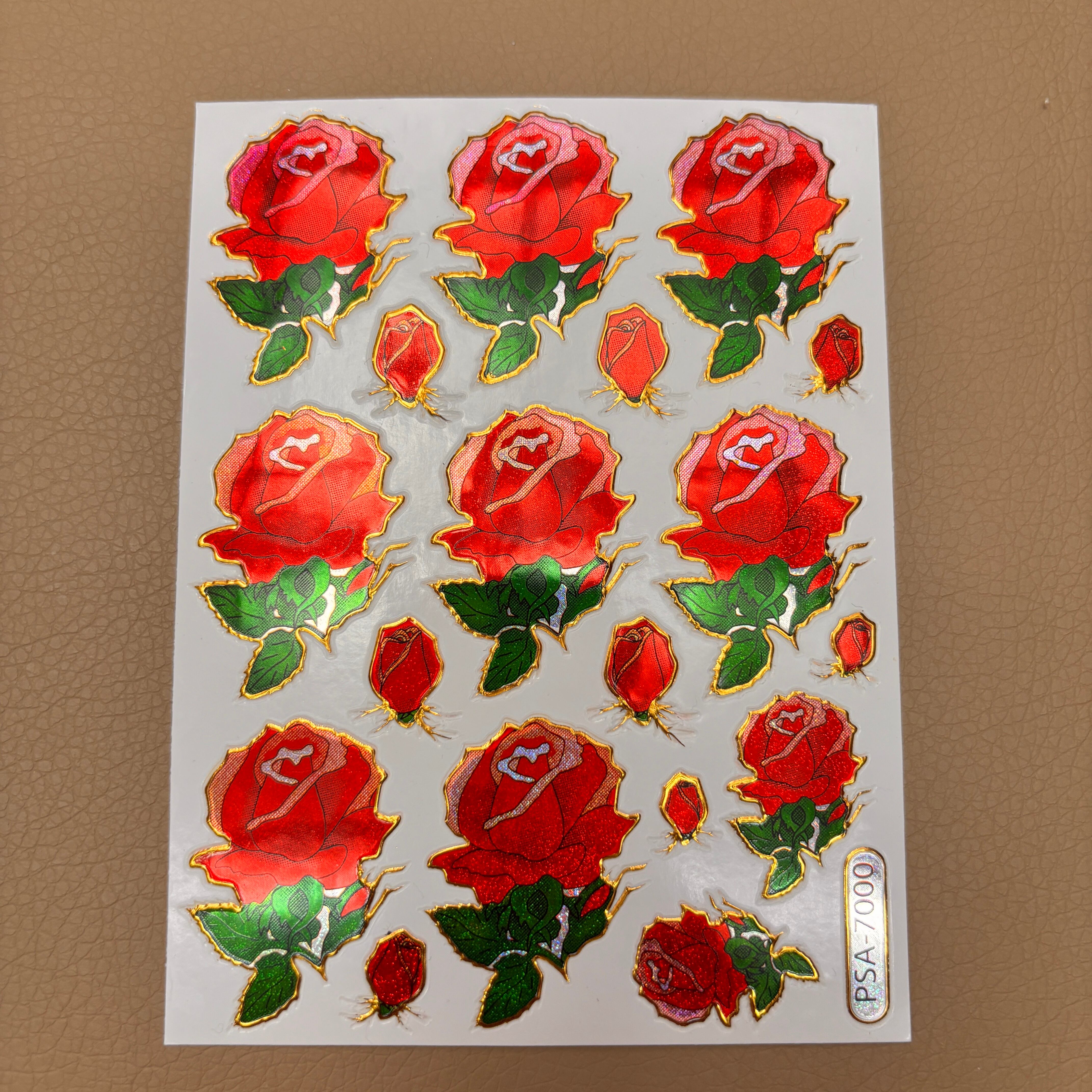 115 真っ赤な薔薇 レトロキラキラシール PSA-7000 VCS01