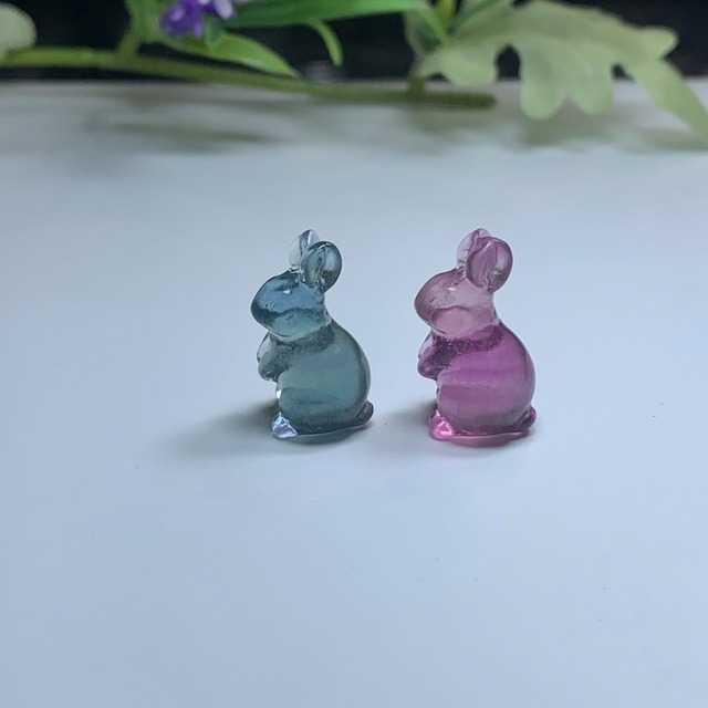 15.フローライトうさぎさんペアセット