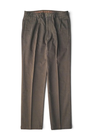 00's~ "Henrry Cotton's" Dark-Brown Color Cotton Moleskin Slacks