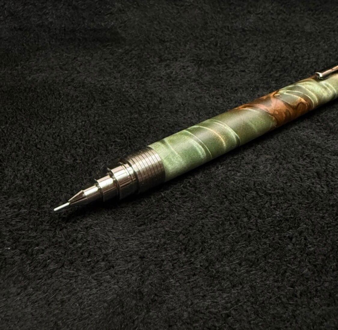 262栃トラ杢スタビ 木製シャーペン 超低重心溝付き ステンレス | handwood 262栃トラ杢スタビ 木製シャーペン 超低重心溝付き ステンレス | handwood