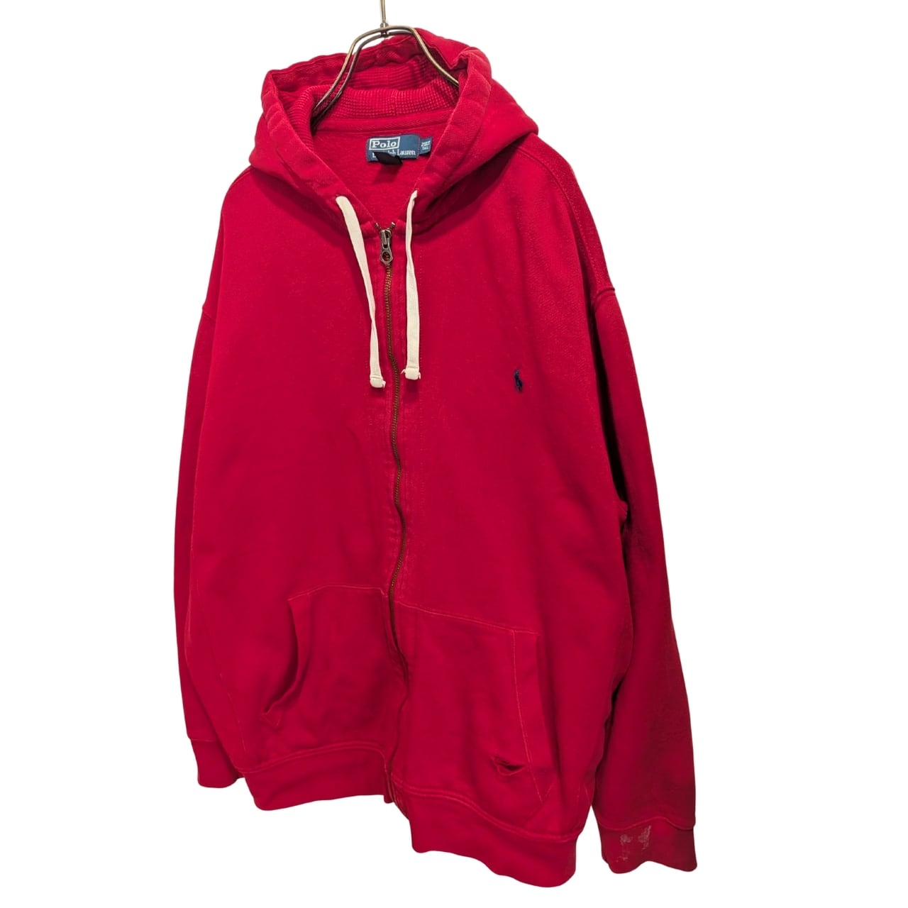 Polo by Ralph Lauren ジップアップパーカー レッド コットンポリ 2XL