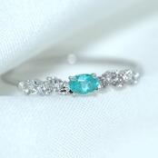 パライバトルマリン ブラジル産 リング 0.088ct D0.13ct pt900 Paraiba Tourmaline
