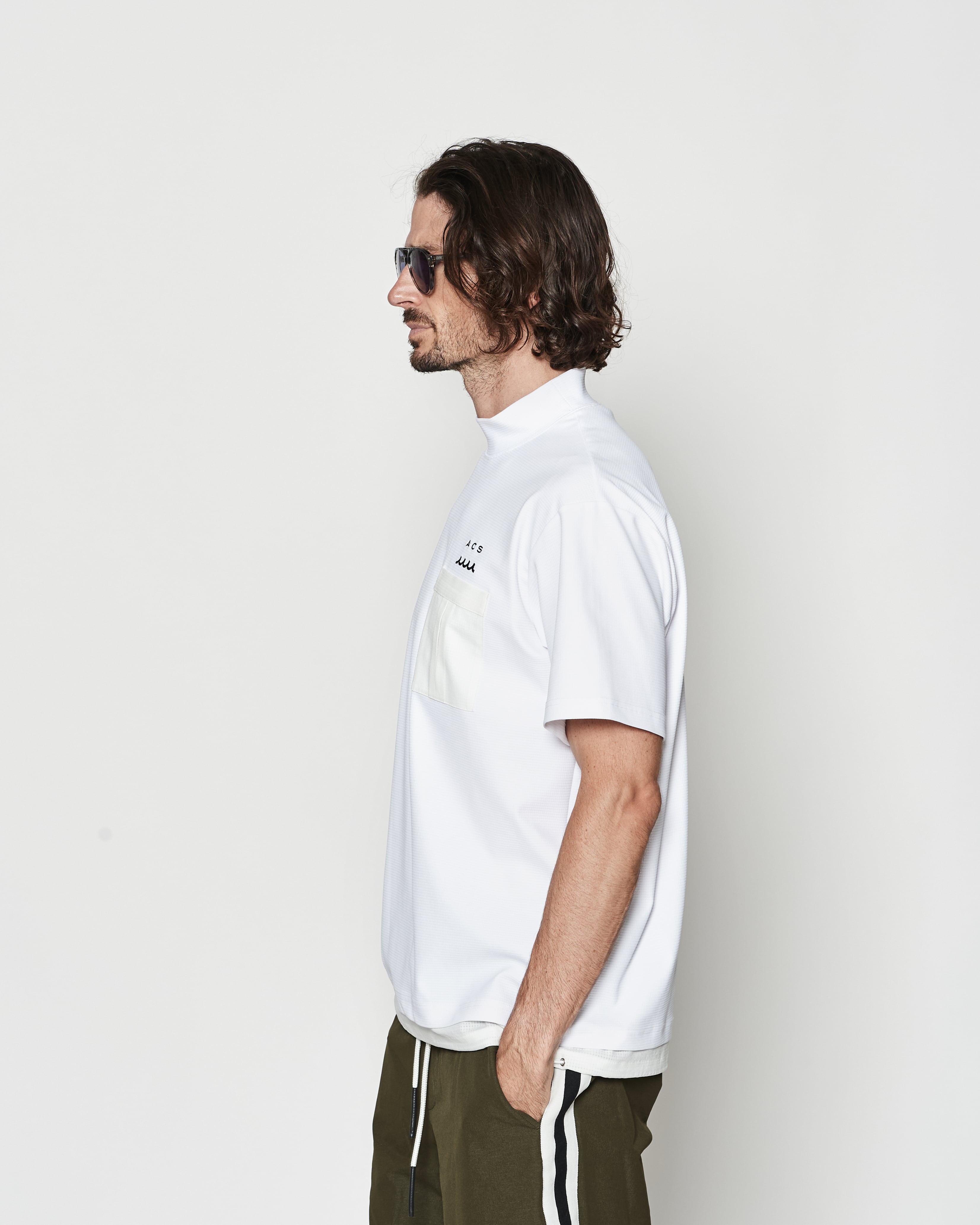 muta MARINE × ACANTHUS メッシュモックネックTシャツ | ACANTHUS