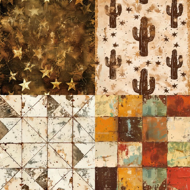 ウェスタンなデザインペーパー　12種24枚入り　Western　R2505[PC-41p]