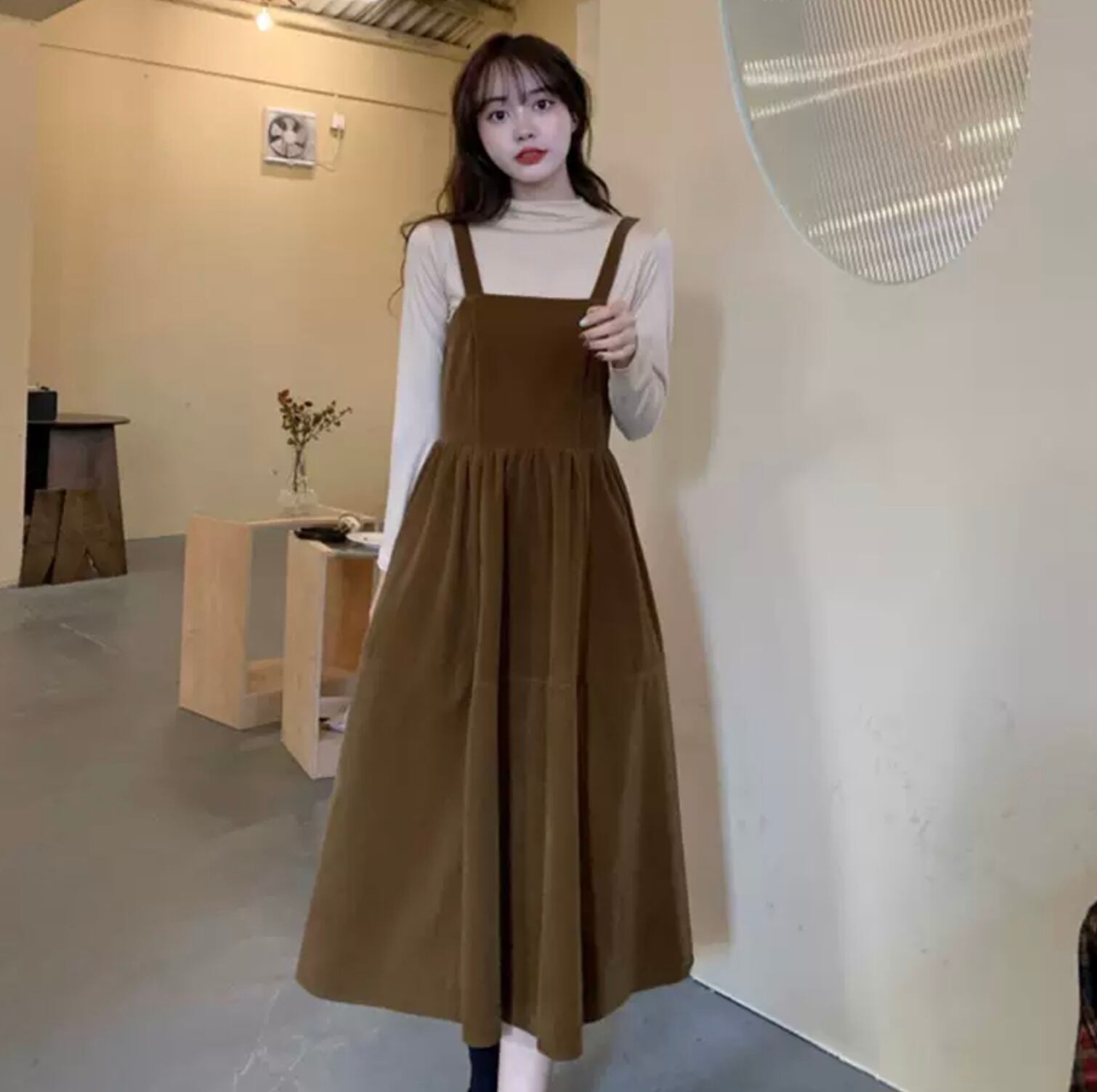 超新作 可愛い ハイウエスト ワンピース ひざ丈ワンピース