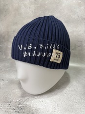 AVIREX / アヴィレックス SURPLUS STENCILPRINT COTTON KNITWATCH ニット帽 ワッチ ネイビー