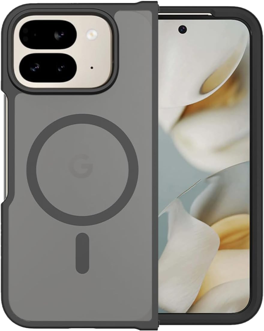 KPNS スマホケース 対応 Google Pixel 10 Pro Fold 用の ケース 耐衝撃 滑り止め 指紋防止 米軍MIL規格 マット仕上げ Magsafe 対応 ワイヤレス充電 携帯ケース (ブラック)