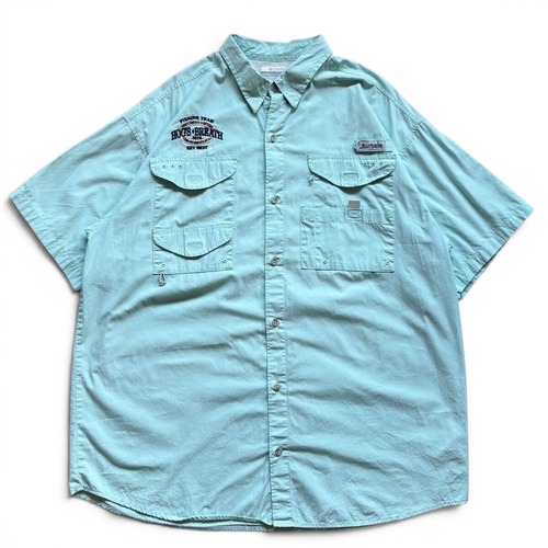 【Columbia】PFG フィッシング 半袖シャツ XL ミントグリーン 緑 コロンビア アウトドア 企業 オーバーサイズ
