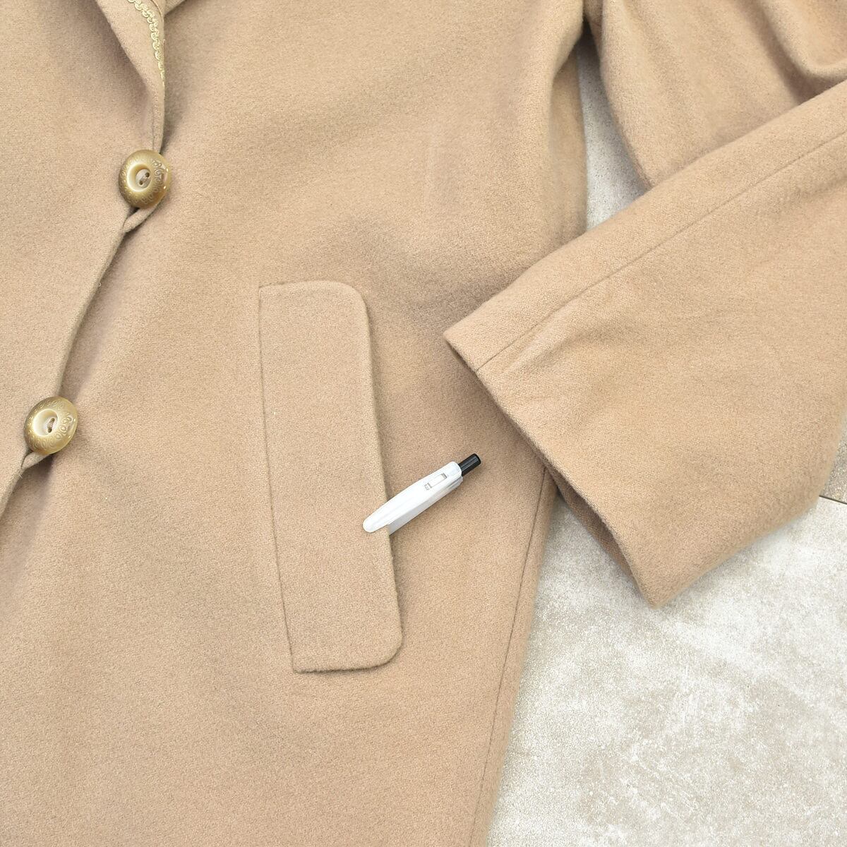 Embroidery design cashmere blend coat | 古着屋 grin days memory