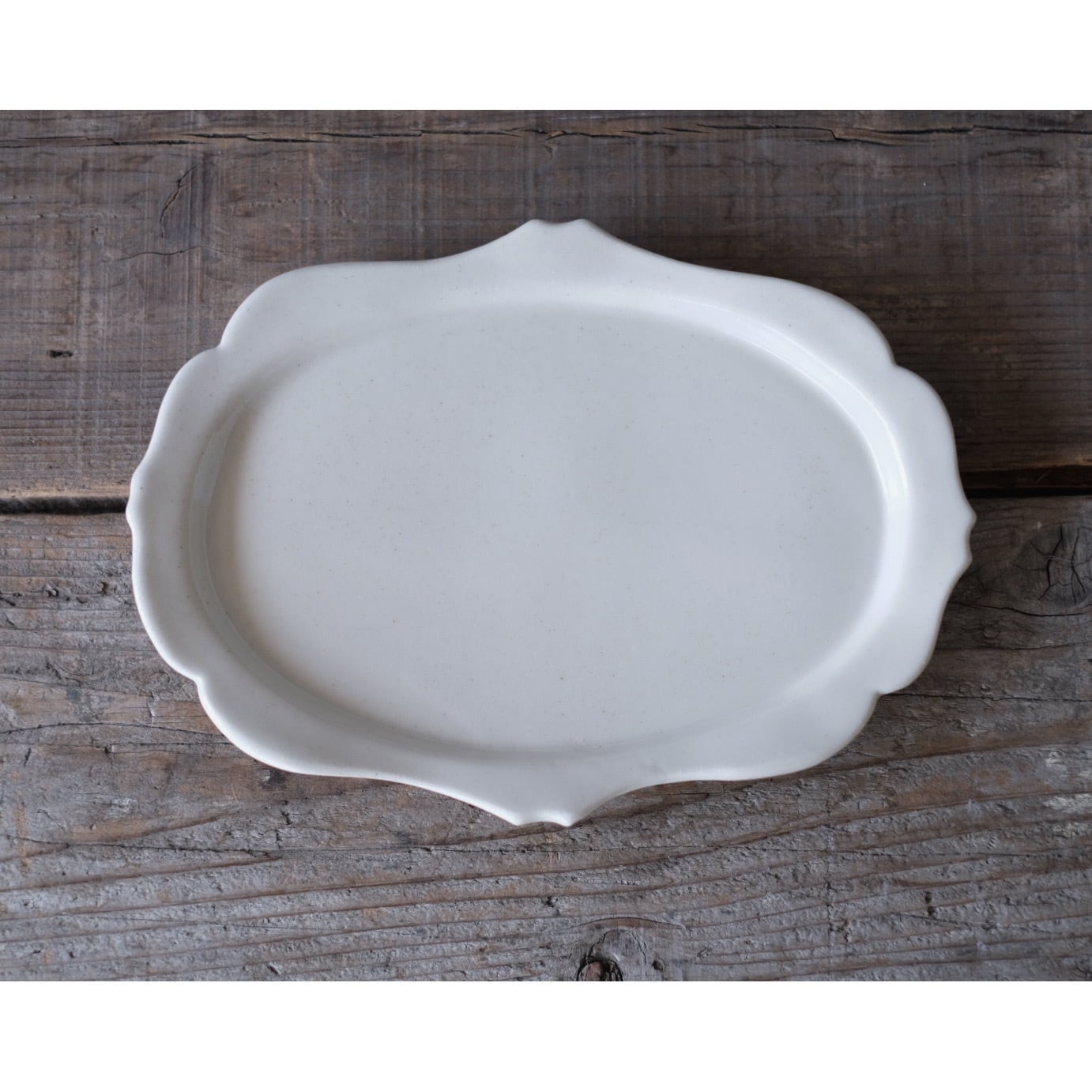 広瀬佳子☆洋皿 L 白ツヤ 2枚セット