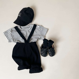 【BABY】オシャレブラックリブサロペット