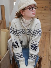 Boréal Lodge Wool Jacquard Cardigan F0870