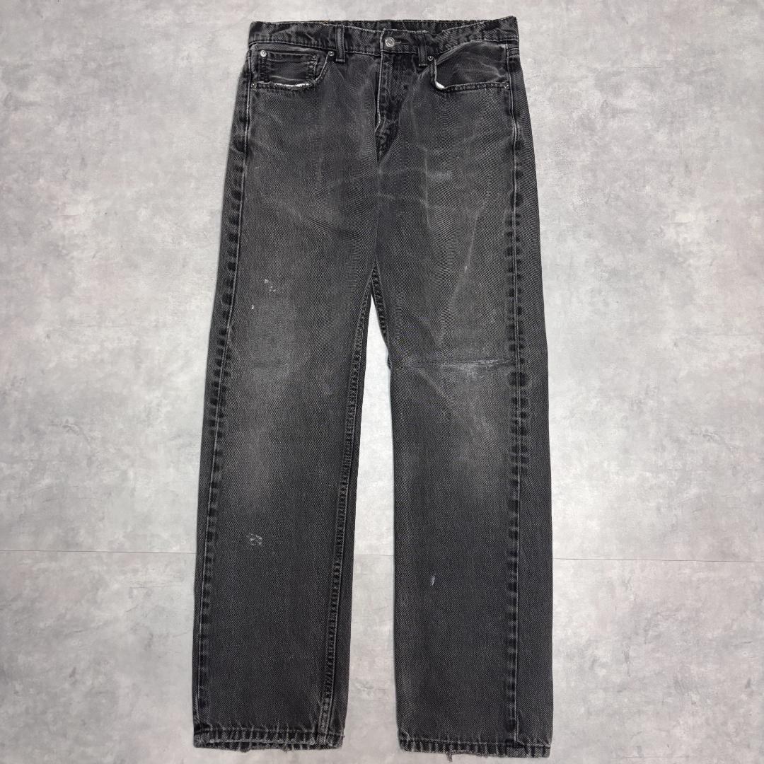 リーバイス505 Levis W32 ブラックデニム 黒 古着 ヒゲ 22136