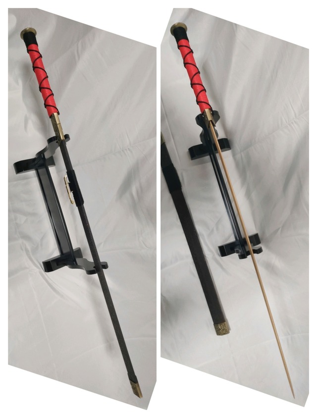 漢剣 赤鞘 竹光刀身 模造刀 中国剣