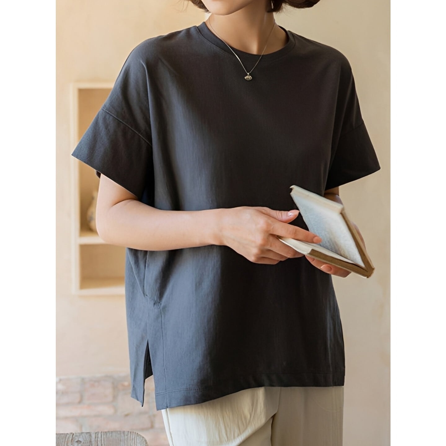 サイドスリット ゆるTシャツ【M-2XL】 RA3299