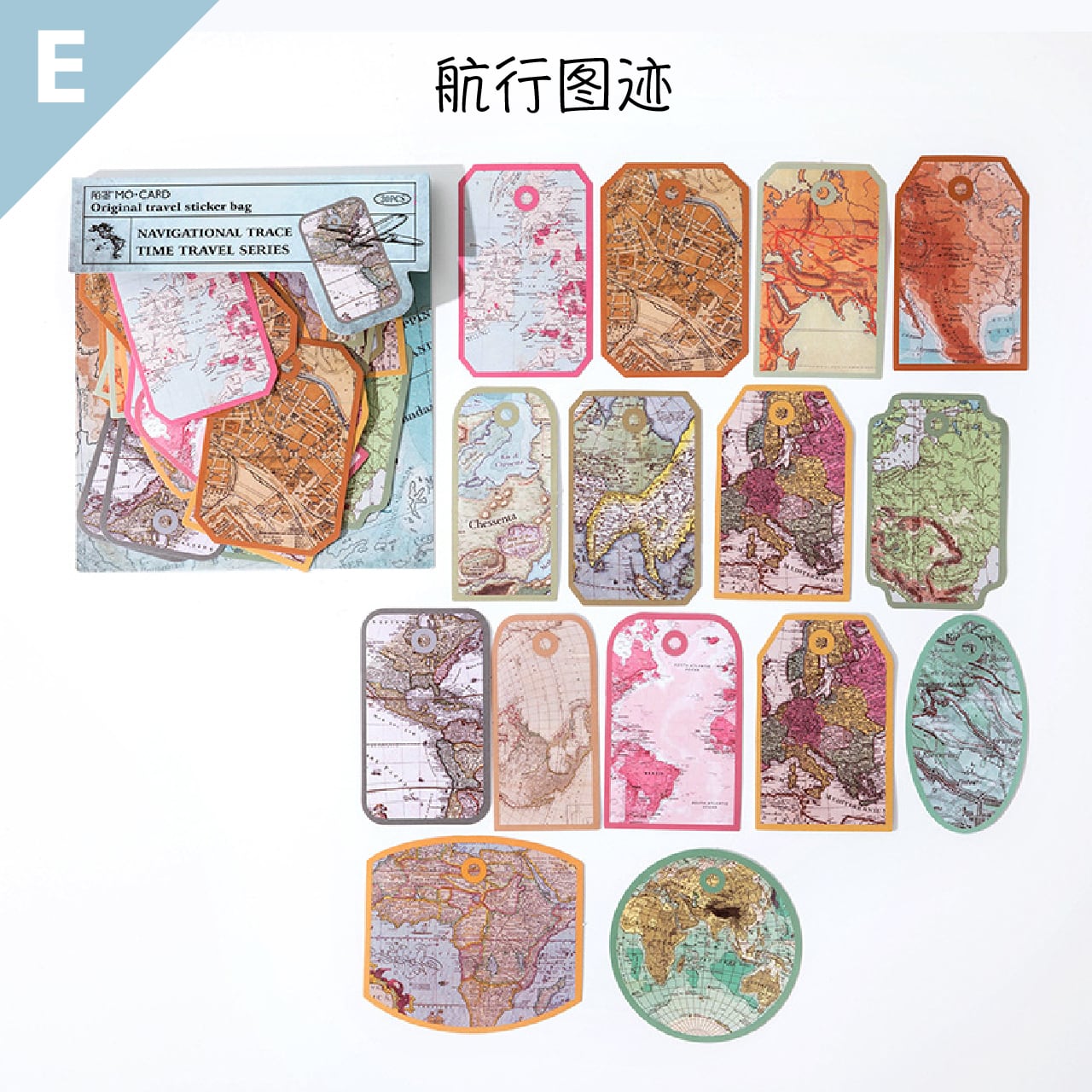 ヴィンテージ風和紙ステッカー シール | 海外文具と古本 まよなかヌーク