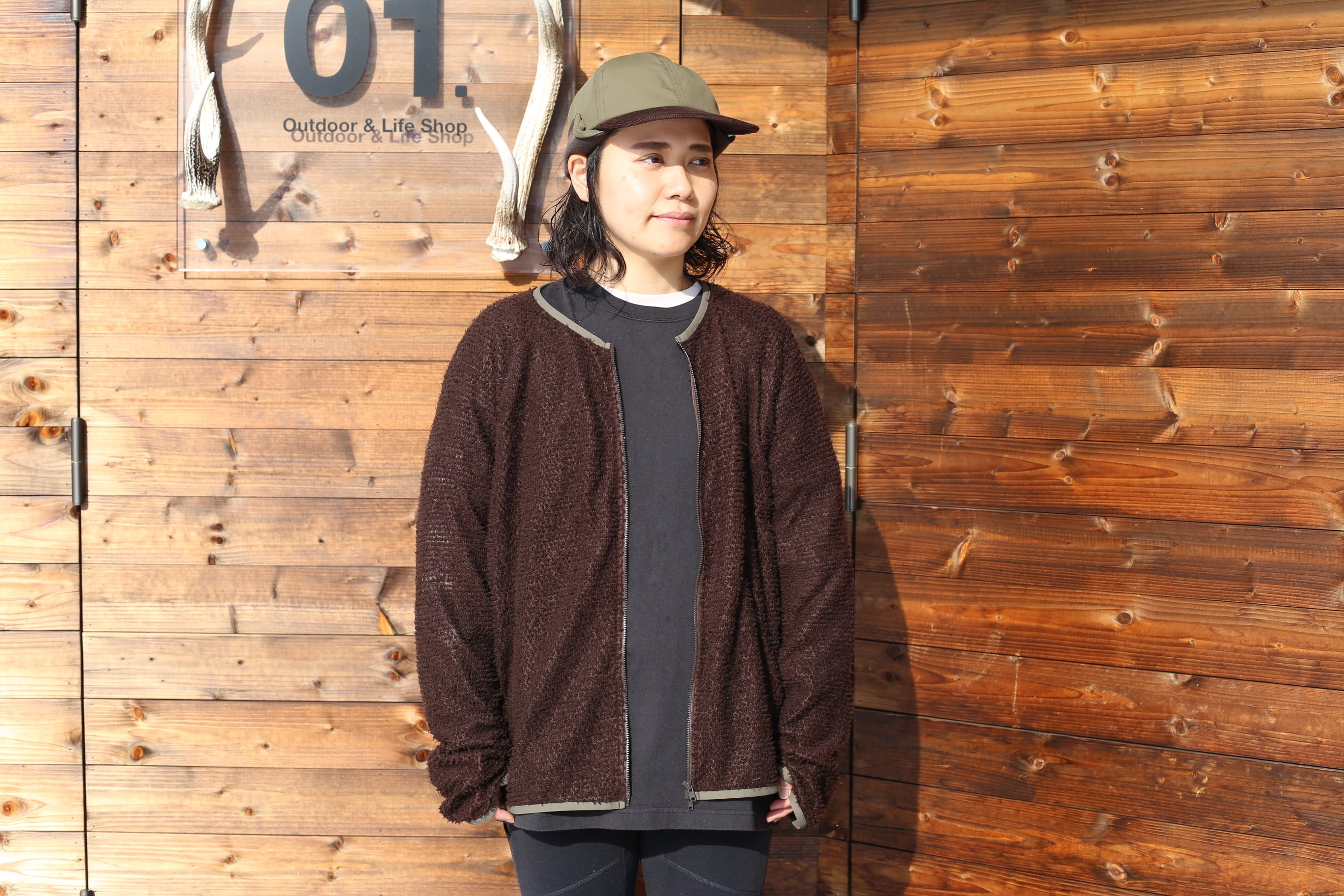 一二の用品店　Bear wear ツキノワグマ　カーディガン Bear Wear カーディガン＆フード ツキノワグマ（濃灰） | 一二の