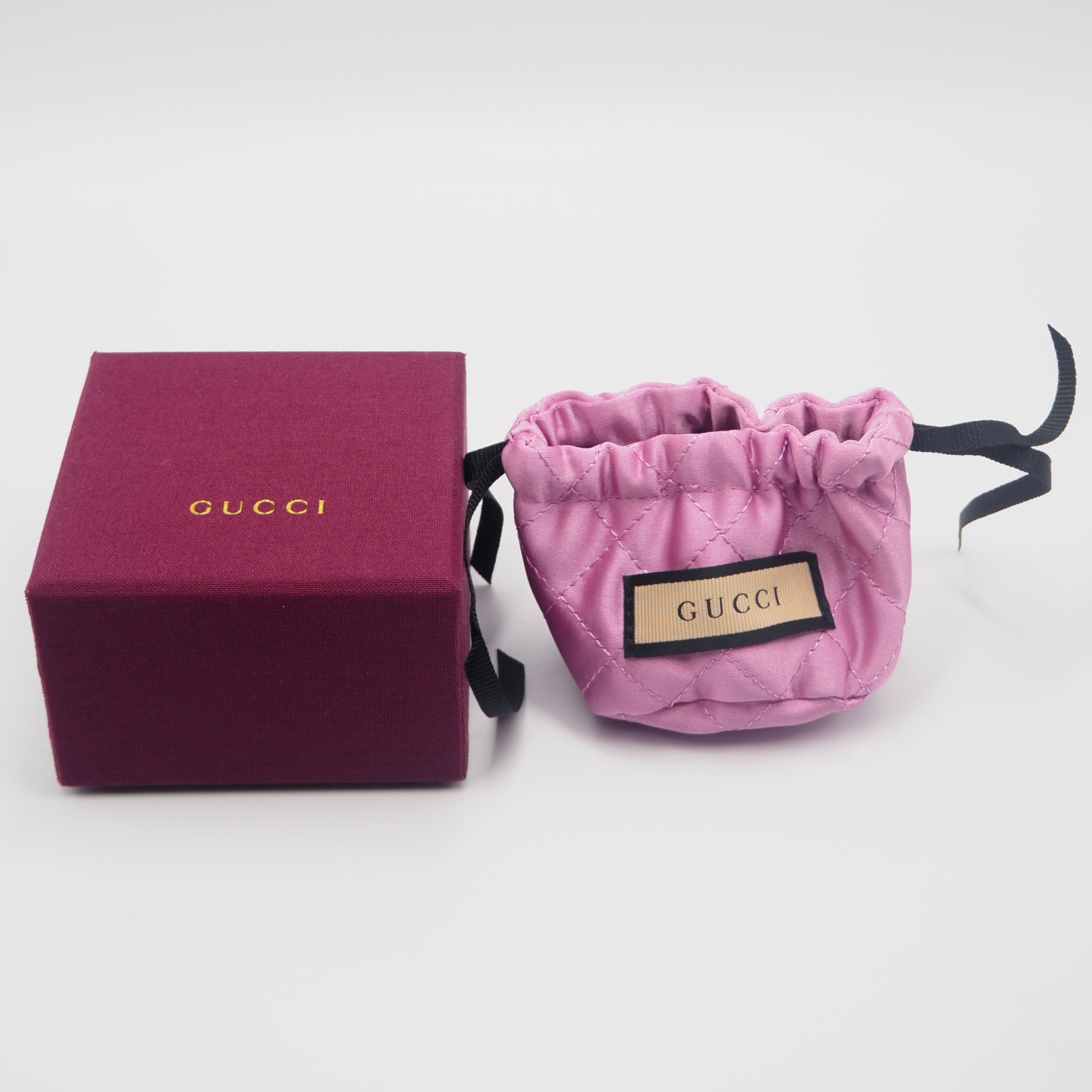 GUCCI 約18号 インターロッキングG ロゴ リング シルバー925 エナメル