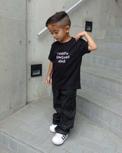 【mini】HAND DRAWN BOUQUET PRINT T-SHIRTS［RKC015］