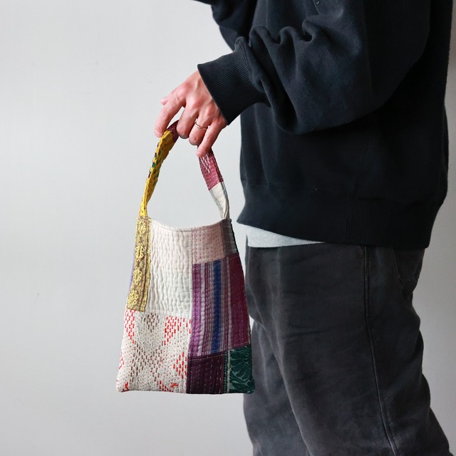 Hagi / Vintage Quilt - One Handle Bag - S #128