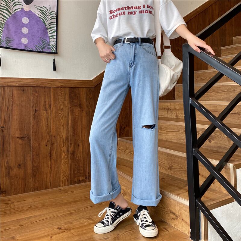 サマー薄手ジーンズ スタイルウェストパンツ 夏物 ワイドレッグ ワイドパンツ YY-ファッション16123741784
