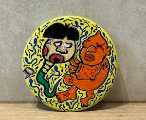 キャンバス生地の手描き1点ものバッチ#2