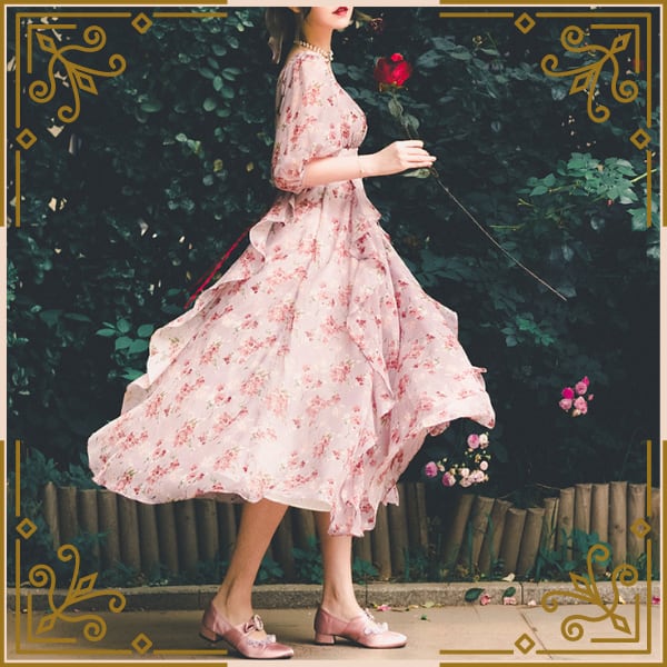 MARS 花柄レース ワンピ forksy.】【オケージョン対応】花柄刺繍レースワンピース＆キャミ