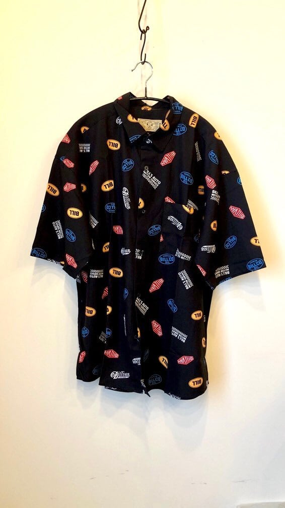 【コレ見て！】 新品 BILLVAN・アメカジロゴ接触冷感・総柄シャツ・アロハシャツ BILLVAN（ビルバン） BILLVAN・アメカジロゴ接触冷感・総柄シャツ