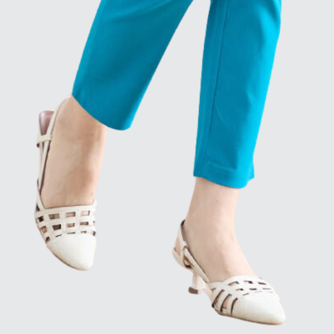 ストレッチストレートパンツ C05-101H-61エメラルド(ブルーに近いエメラルド)【M~L】