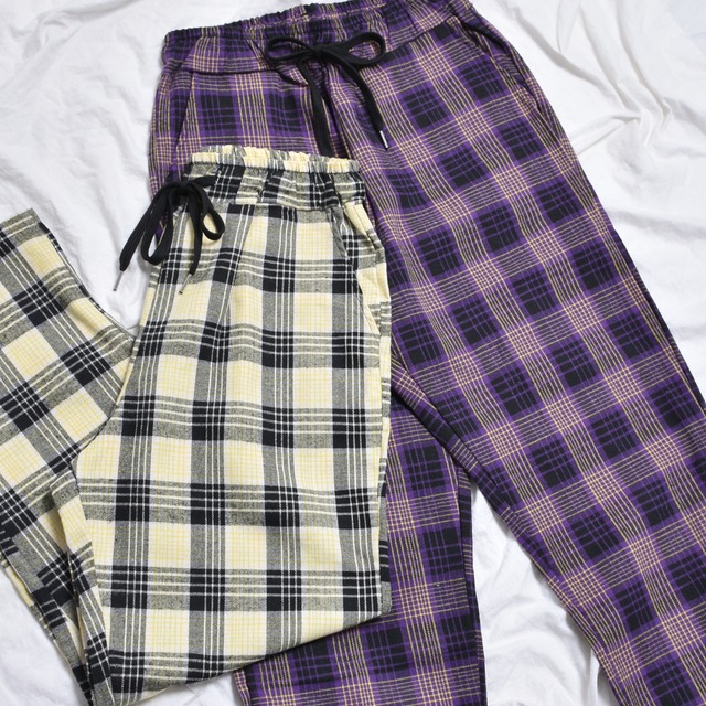 チェックパンツ(PURPLE・WHITE)