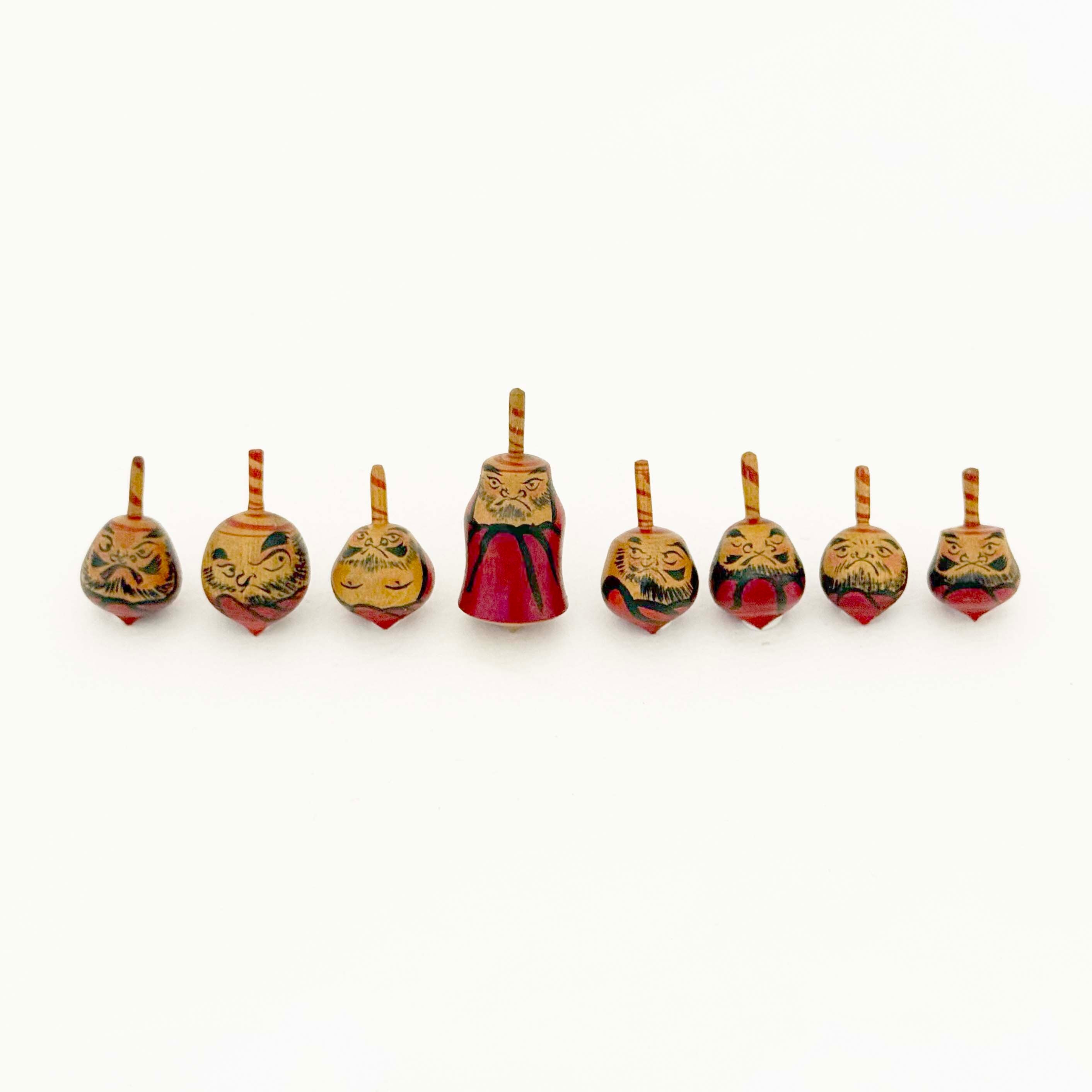 小寸だるま独楽 8個セット(工人不明)