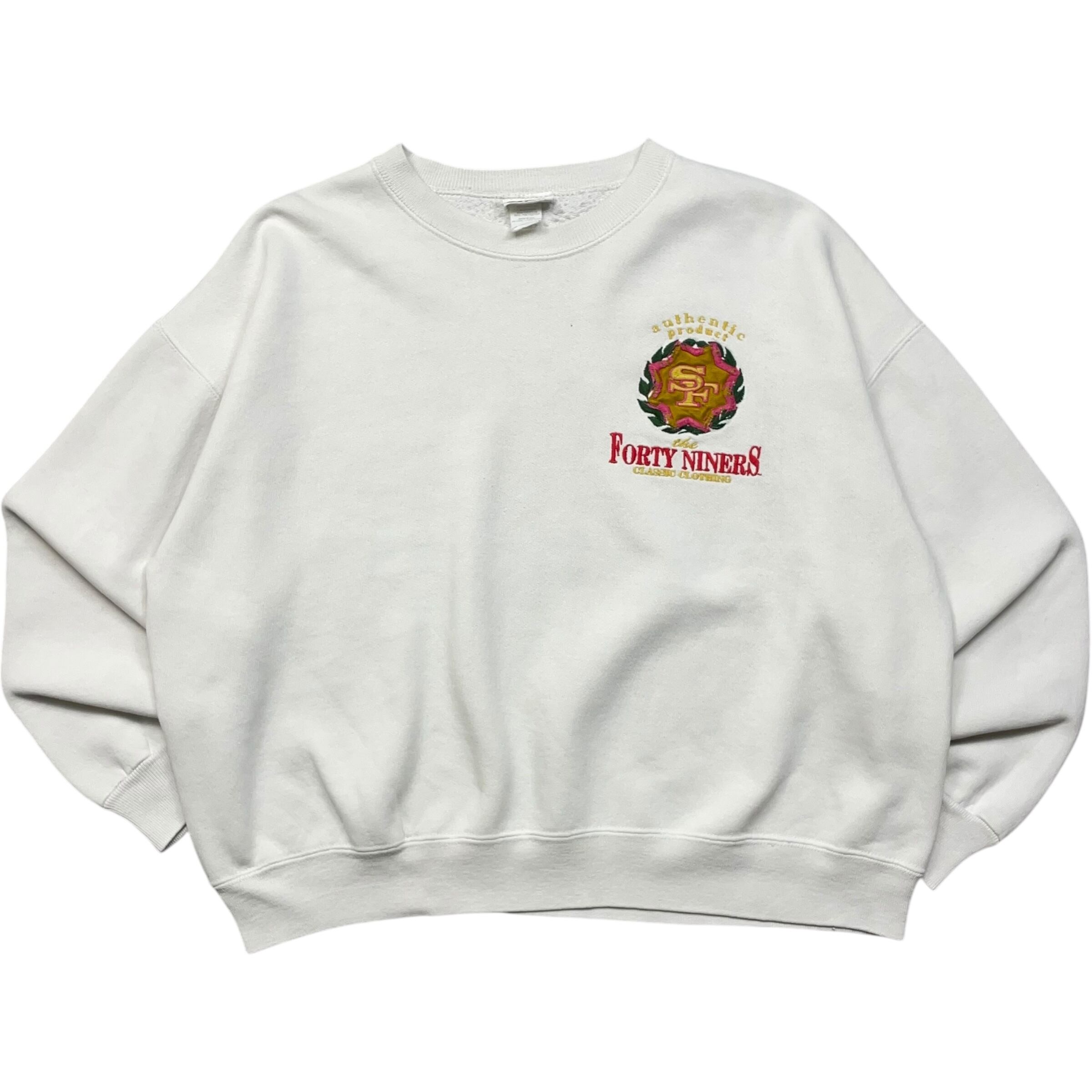 《XL》 Sturdy Sweats スウェット 刺繍 ホワイト USA製 90年代 vintage no.5661