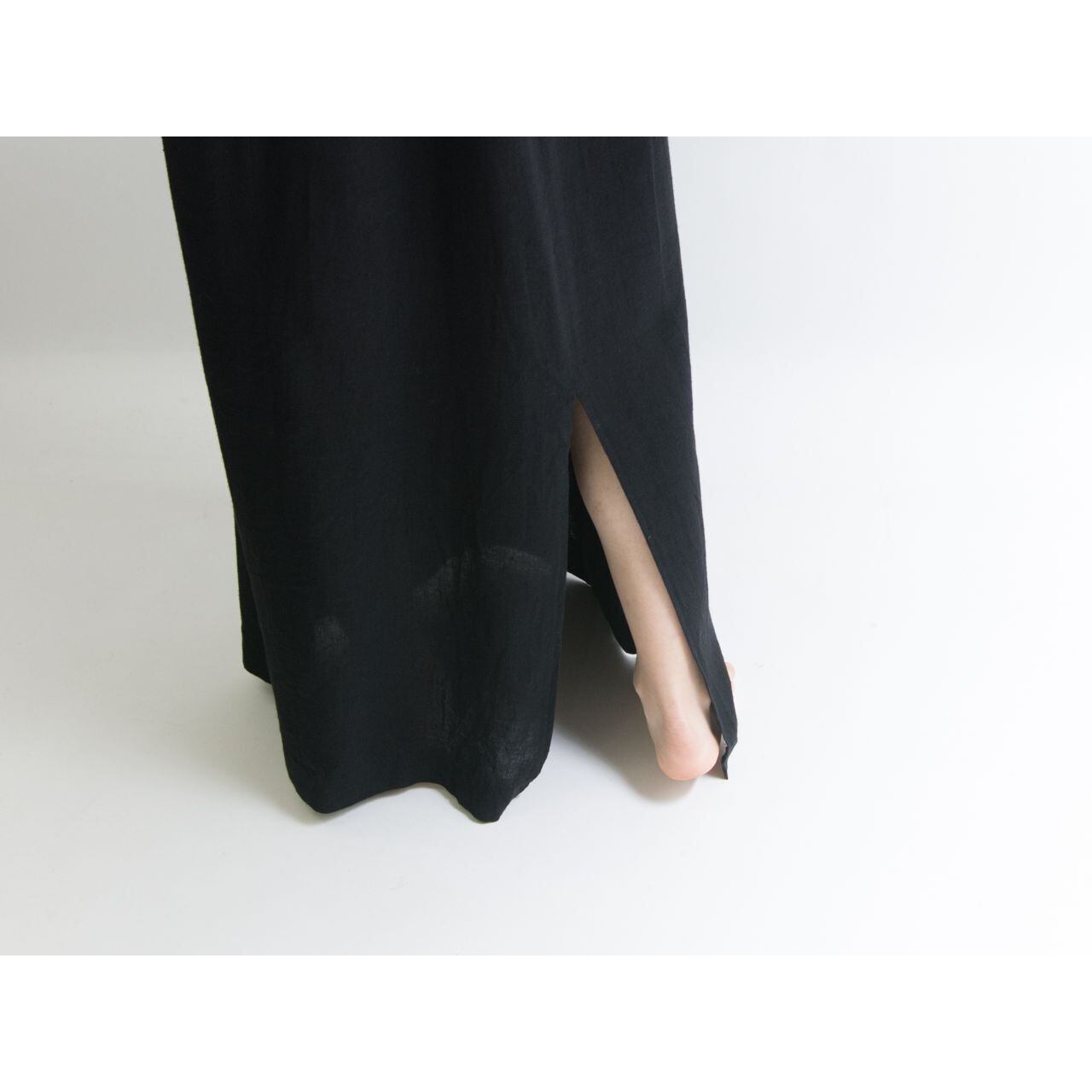 【Unknown brand】Linen-viscose maxi length sleeveless one-piece（リネン/ヴィスコース マキシ丈ワンピース）4a