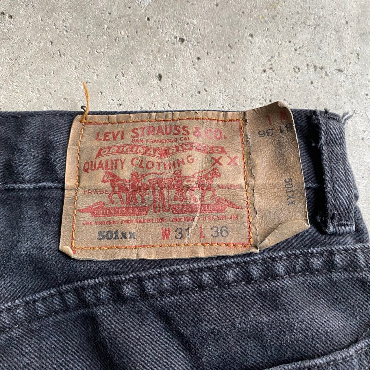 90年代 USA製 Levi's リーバイス 501 ストレート 後染め ブラック