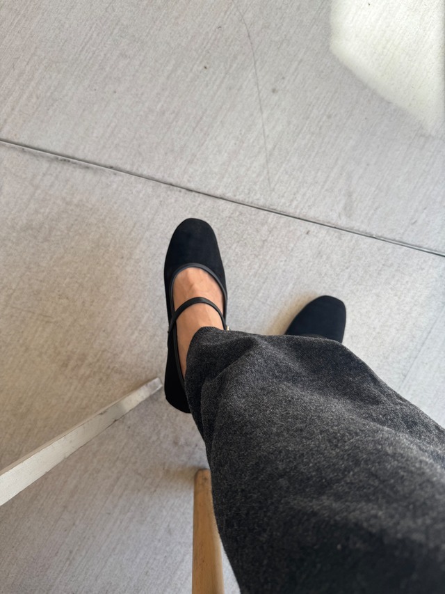 (即納) Fil. / Suede strap flat shoes