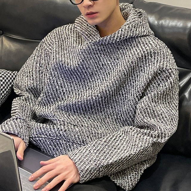 ツイード調ドロップショルダープルオーバー　1075