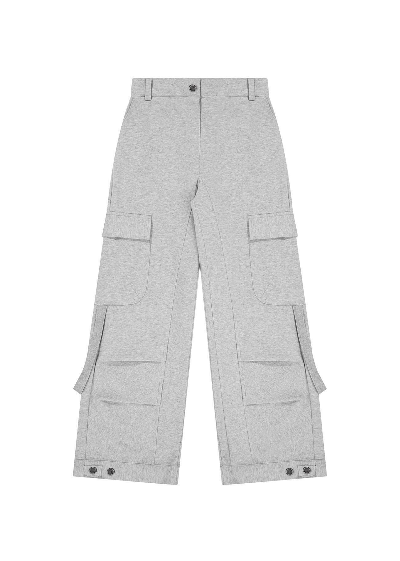パンツ BOHEMIAN SEOUL STRAP CARGO SWEATPANTS BOHEMIAN SEOUL] STRAP CARGO SWEATPANTS, MELANGE GRAY 正規品 韓国