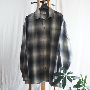 CalTop US製 オンブレチェック柄 アクリルシャツ(新古品) US [C2824]