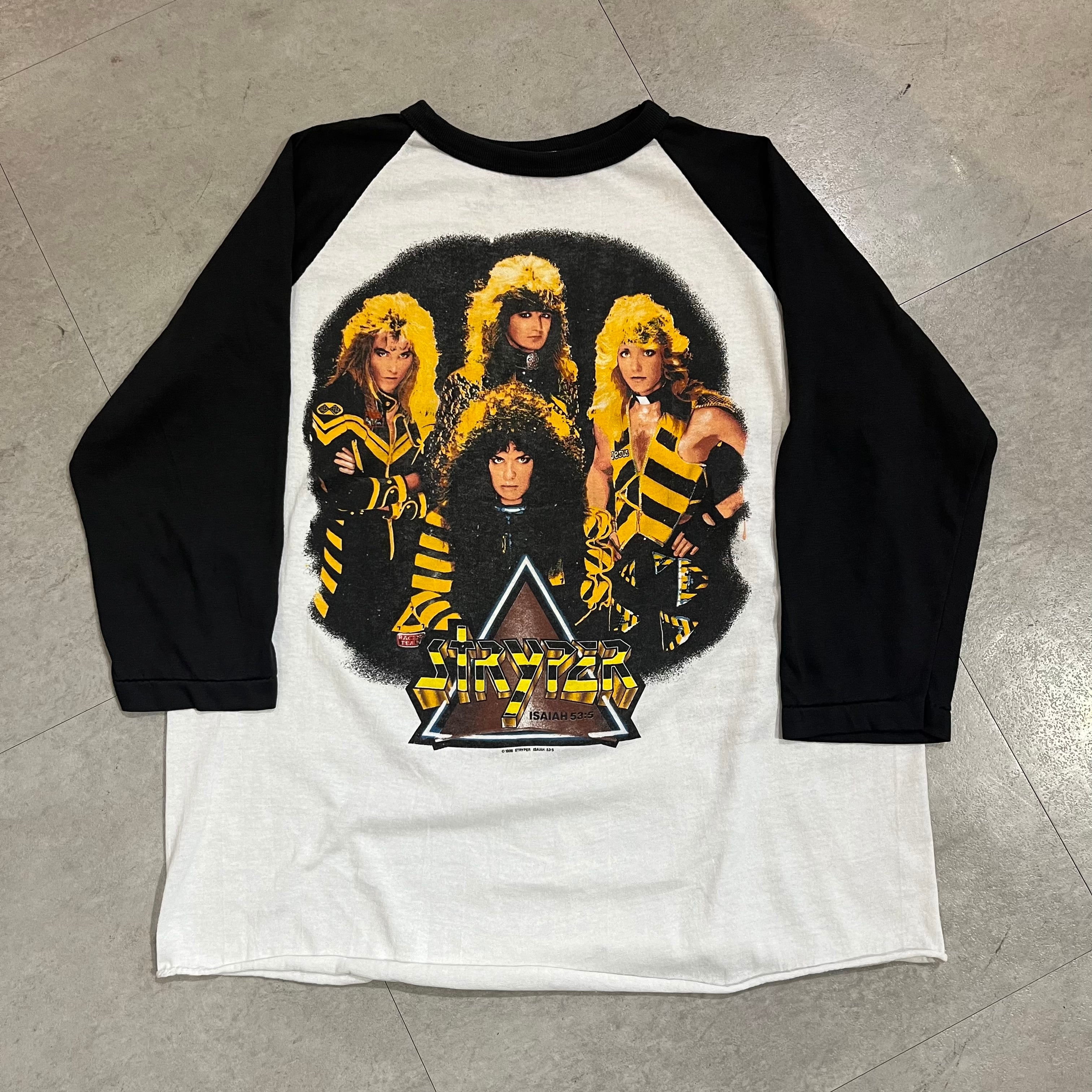 80年代 USA製 size : L【 STRYPER 】ストライパー ラグランスリーブ ラグランTシャツ バンドTシャツ メタルバンド バンT  ロック ツアーT アメカジ 古着 古着屋 高円寺 ビンテージ