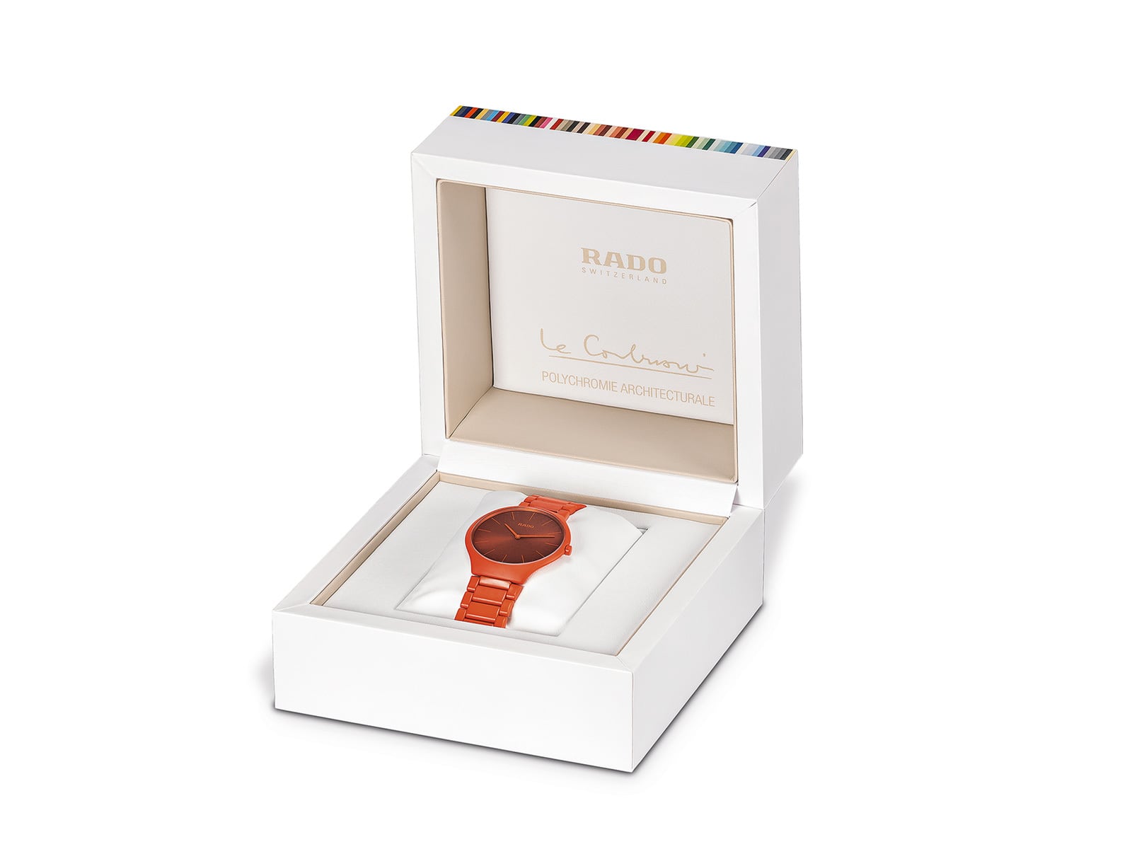 【RADO ラドー】True Thinline Les Couleurs™ Le Corbusier  Powerful orange 4320S シンライン ル・コルビュジエ（オレンジ）／国内正規品 腕時計