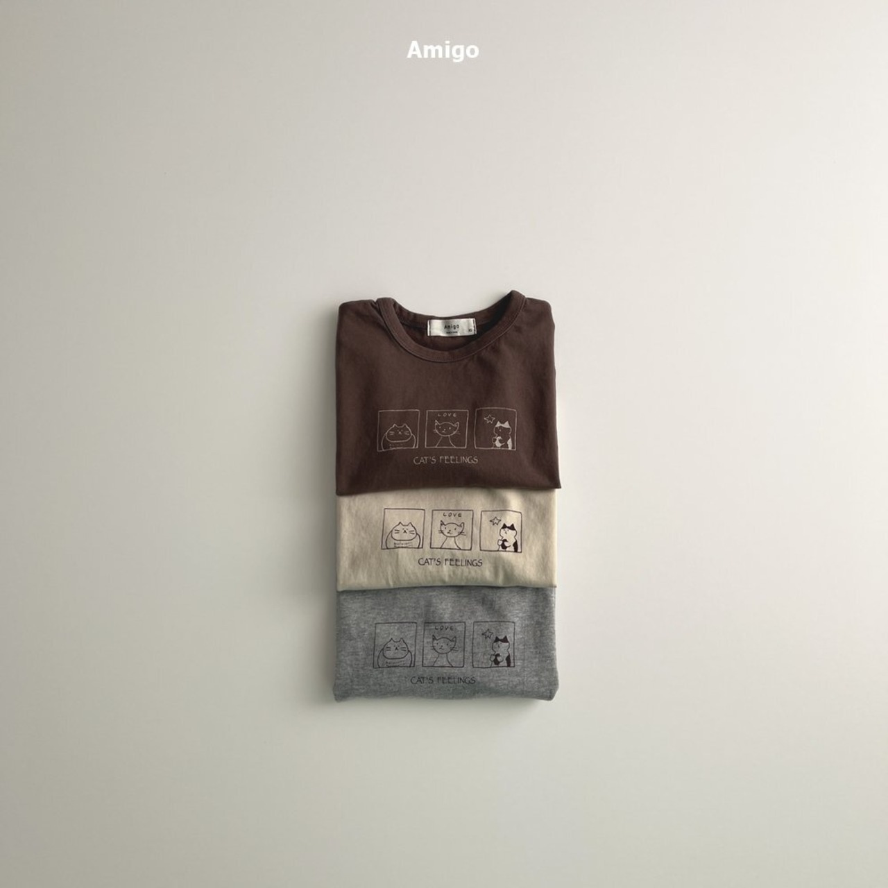 【Amigo】キャットプリントT ベージュ 80~100cm - 12