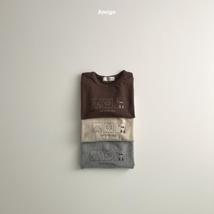 【Amigo】キャットプリントT ベージュ 80~100cm