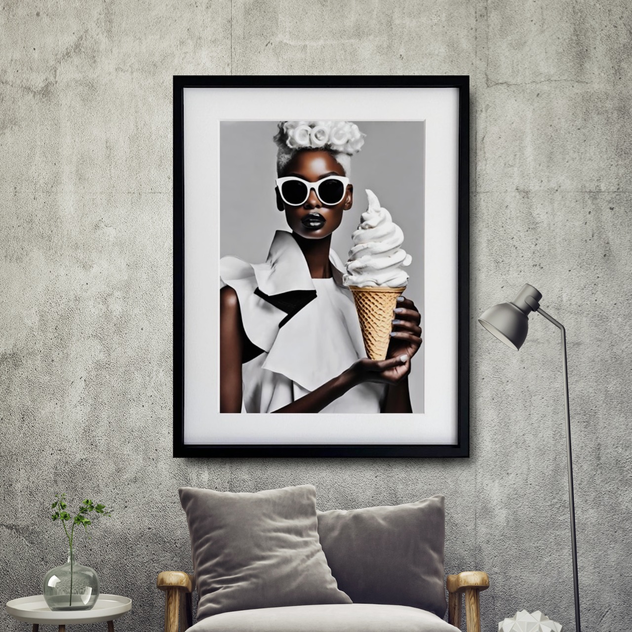 Sweatest Woman｜アイスクリームヘアが魅せる黒人女性ポップアート｜｜・国内生産A2ポスター