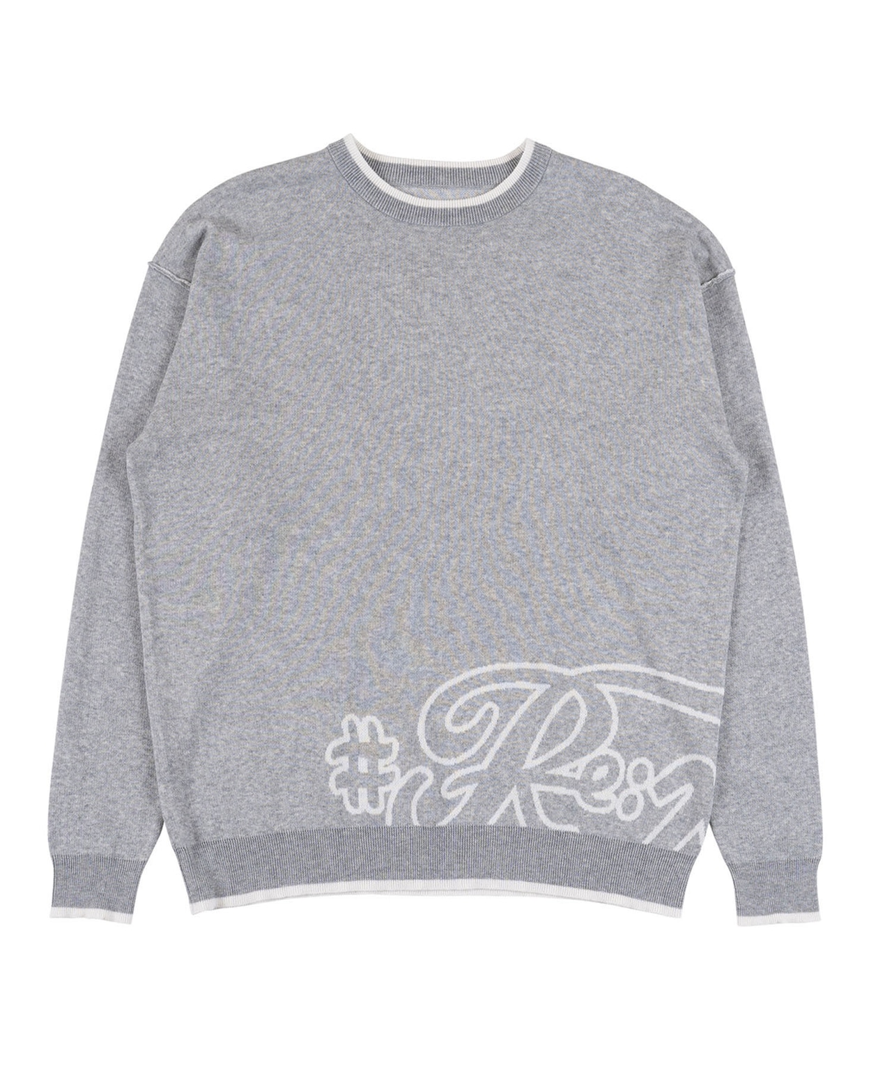 【#Re:room】BIG LOGO W JACQUARD CREW KNIT［REK130］