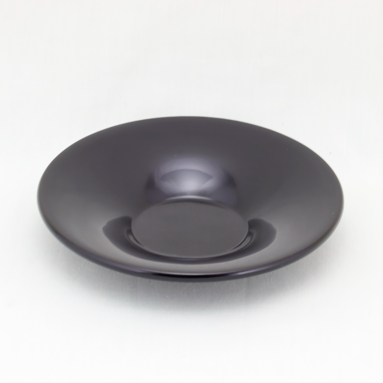 1650-1  輪島塗　茶托／朝顔形／総黒塗無地／単品